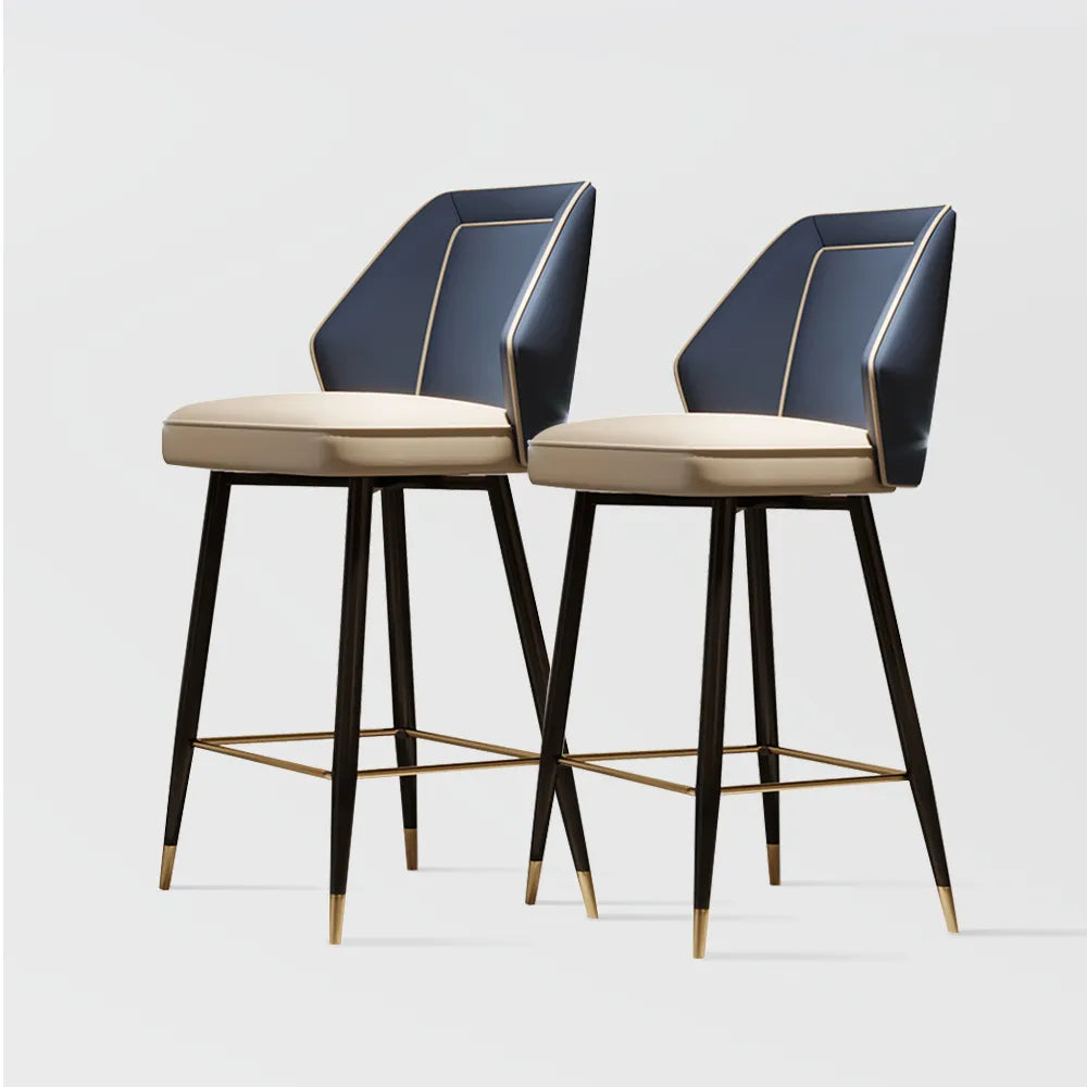 44.09" Modern Luxury Blue Bar Stools Set of 2