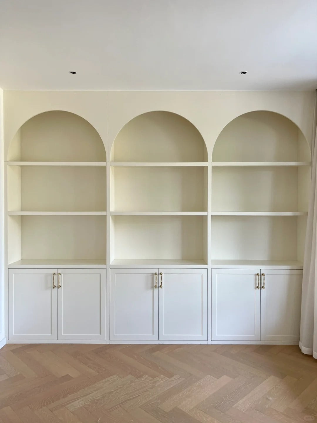 Vintage Wooden Cabinet with Glass Doors