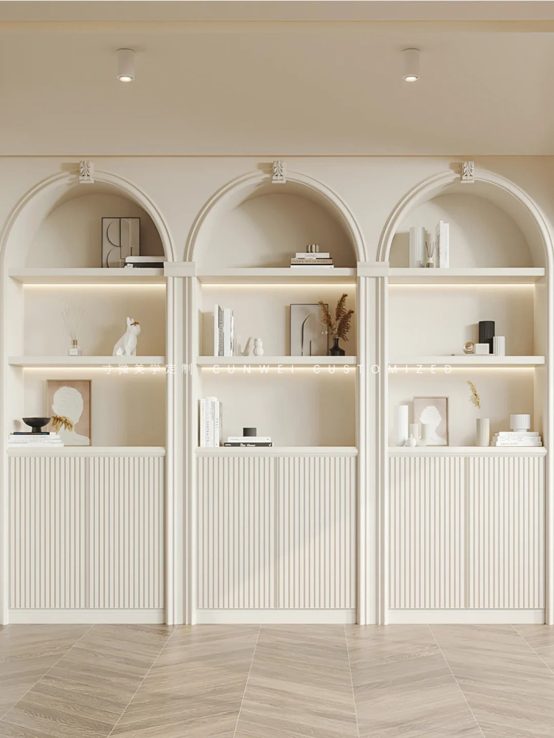 Modern Wooden Cabinet with Built-in Seating