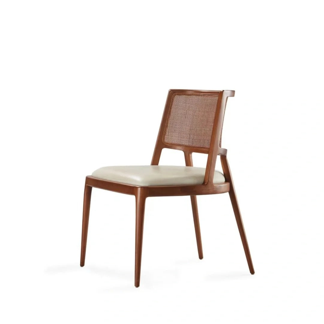 Modern Wooden Dining Chair with Curved Backrest