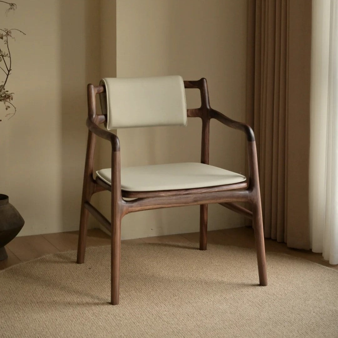 Modern Fabric Armrests Dining Chairs