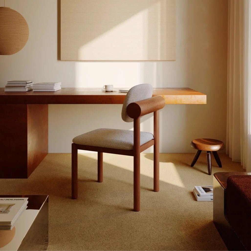 Modern Minimalist Beige Eco-friendly Teddy Dining Chair