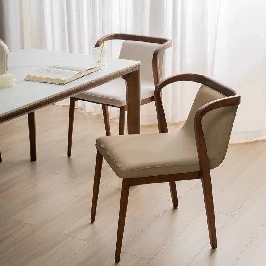 Contemporary Wooden Dining Chair with Woven Seat