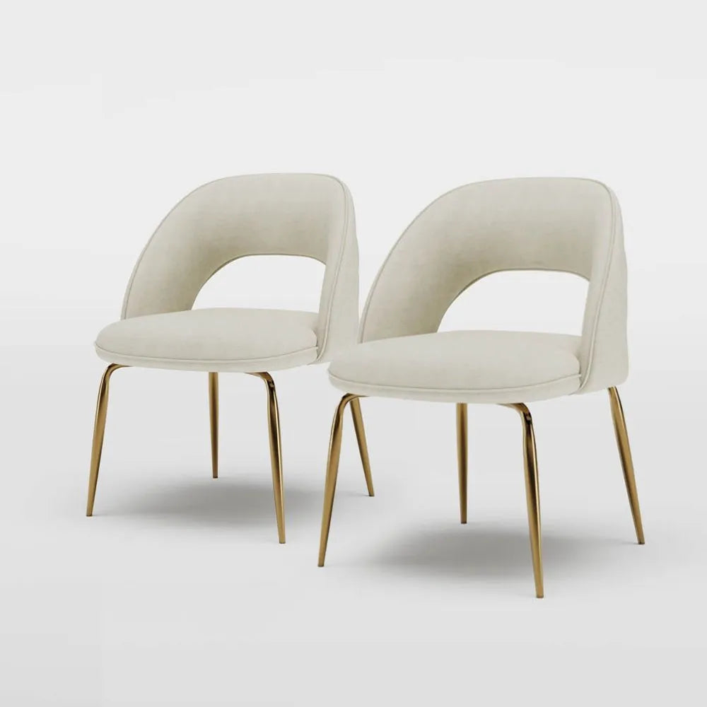 Modern Nubuck Fleece Dining Chair Set of 2