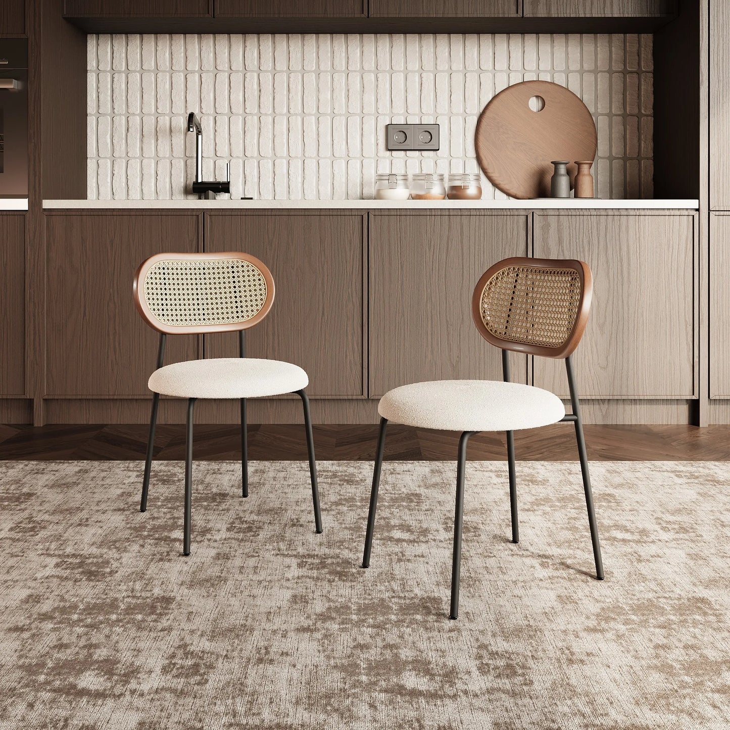 Mid-Century Modern Rattan Dining Chairs