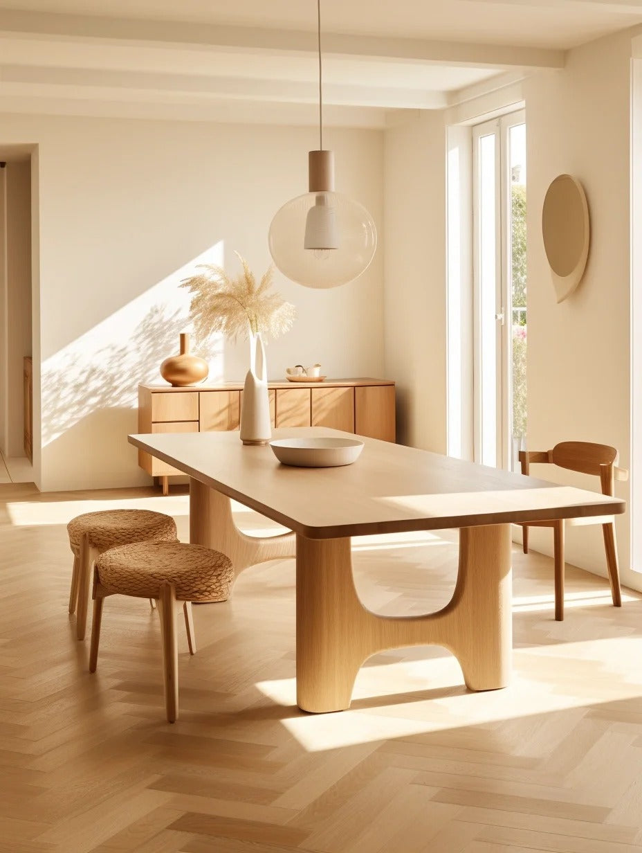 Oak Dining Set with Modern Design