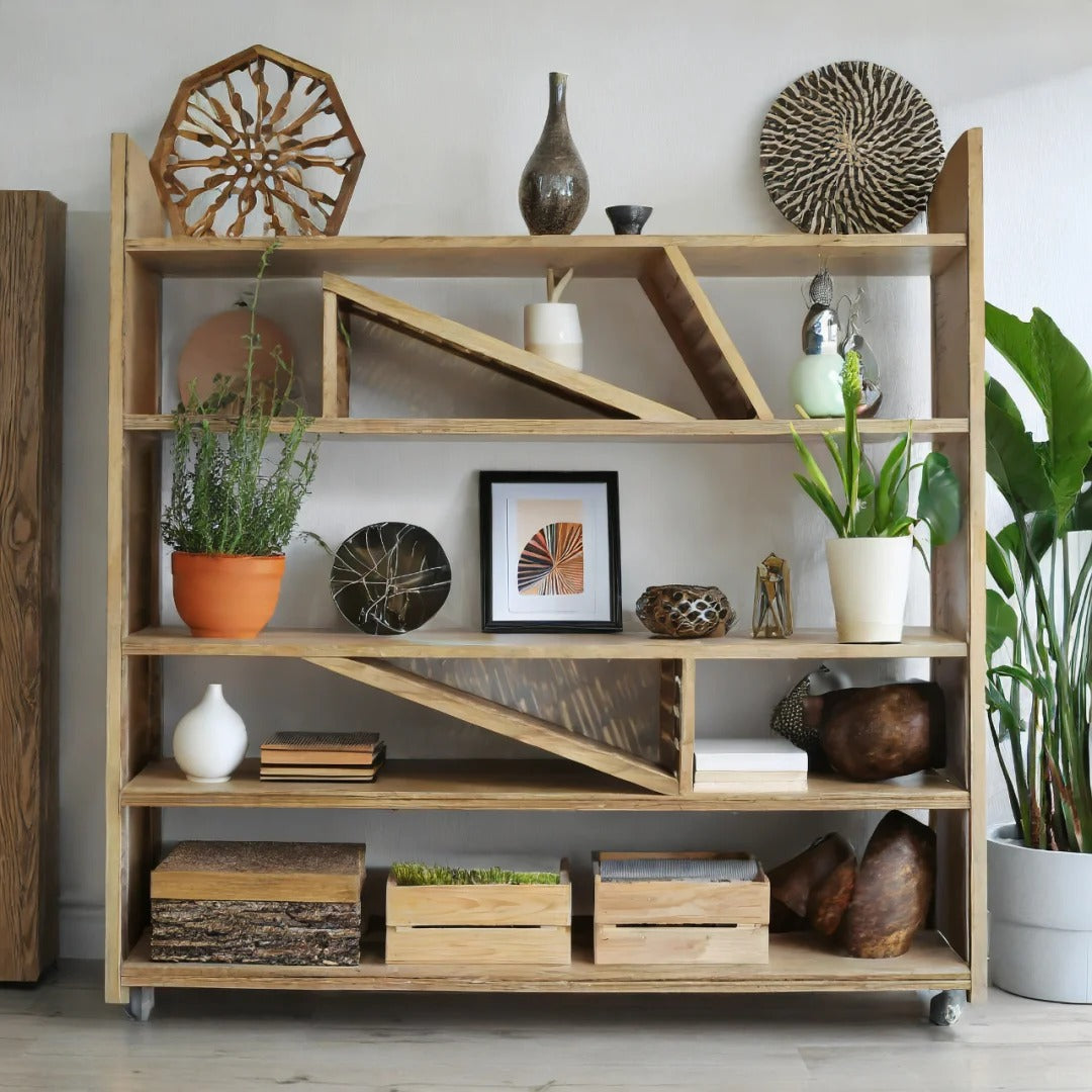 Modern Geometric Metal Wall Shelving Unit