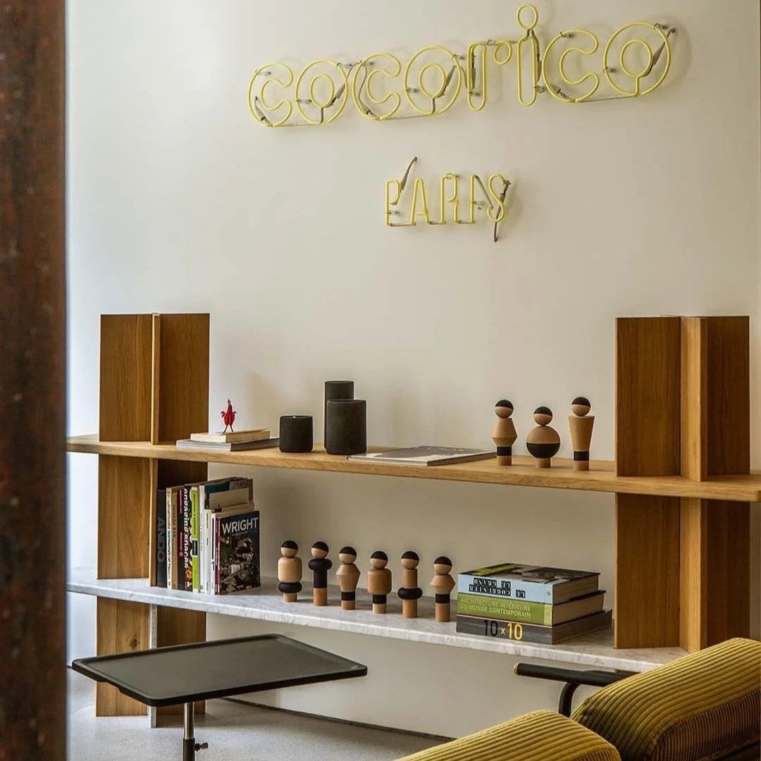 Modern Floating Wood and Metal Wall Shelf Set