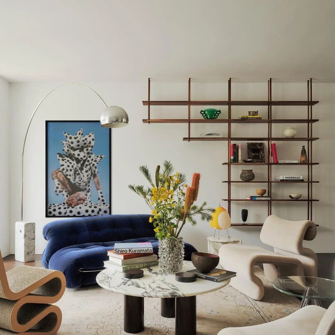 Contemporary Geometric Metal Wall Shelf Set