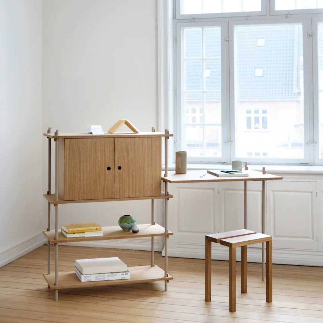 Contemporary Floating Wooden Hexagon Wall Shelf Set