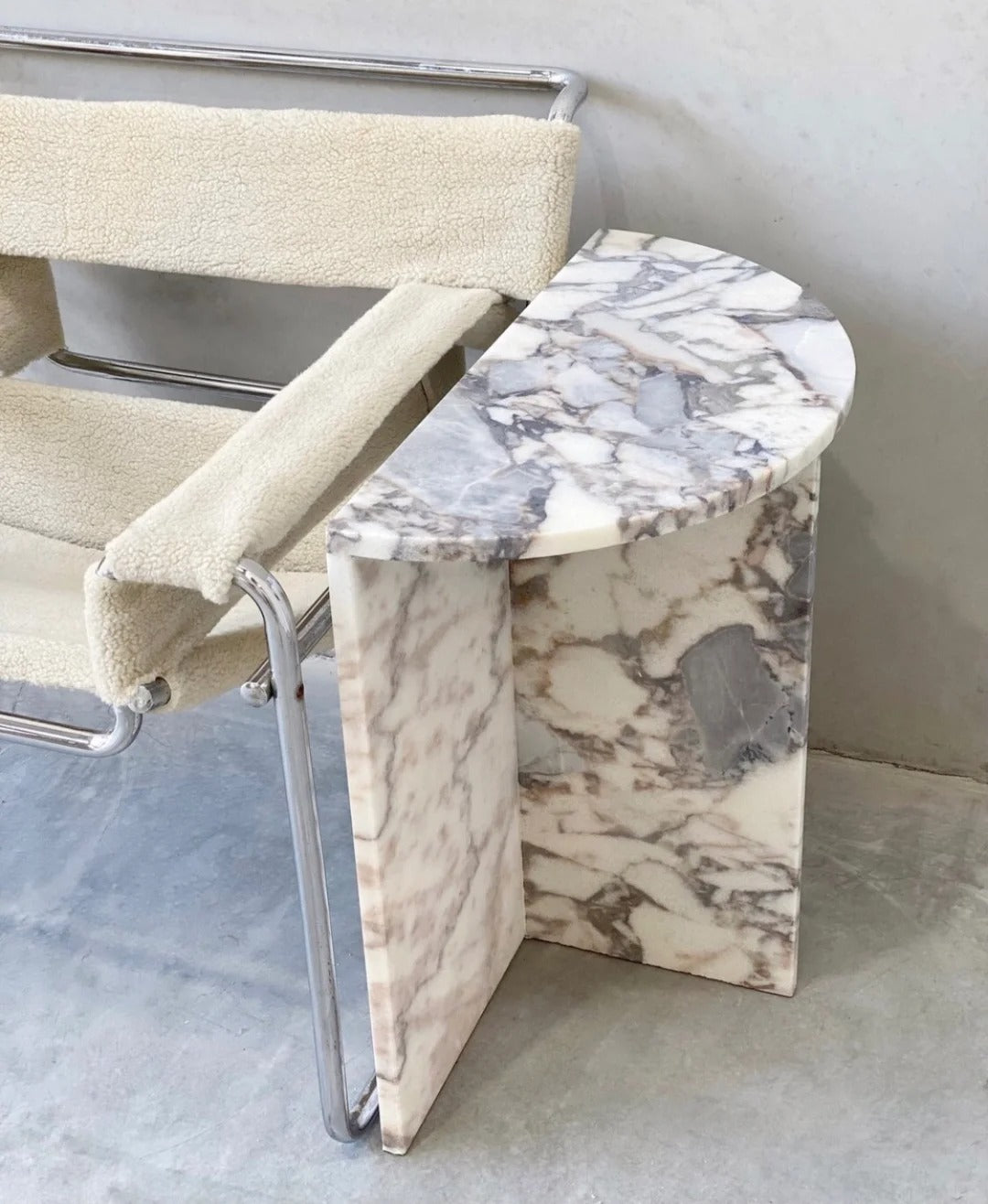 Marble Side Table with a Modern Twist