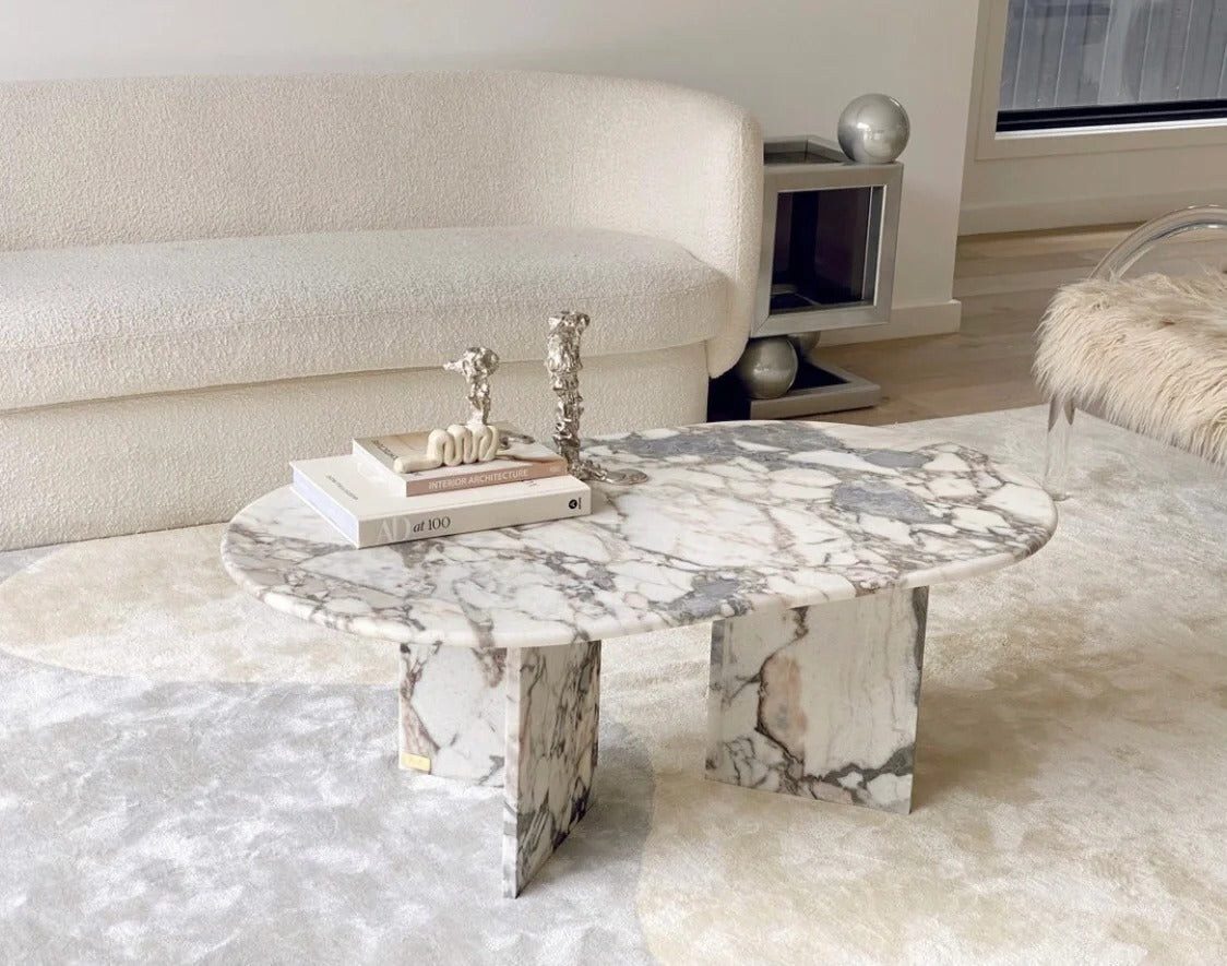 Marble Coffee Table with Unique Design