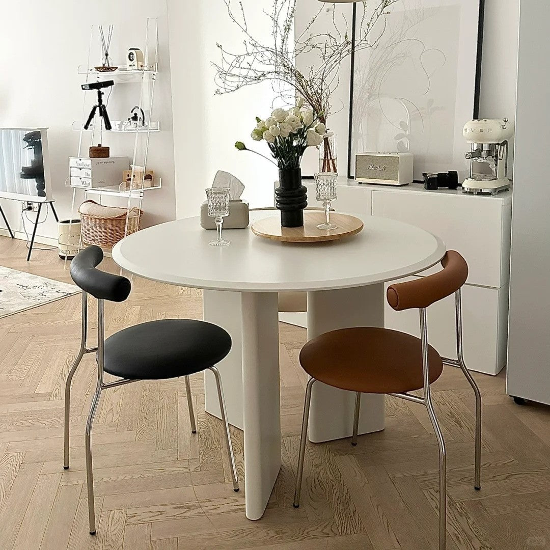 Contemporary Marble and Wood Dining Table