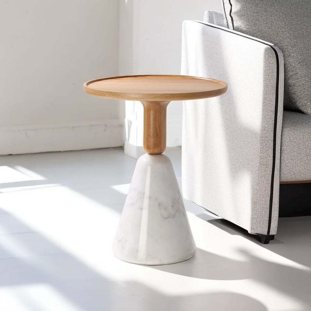 Contemporary Wooden Dining Table with Geometric Base