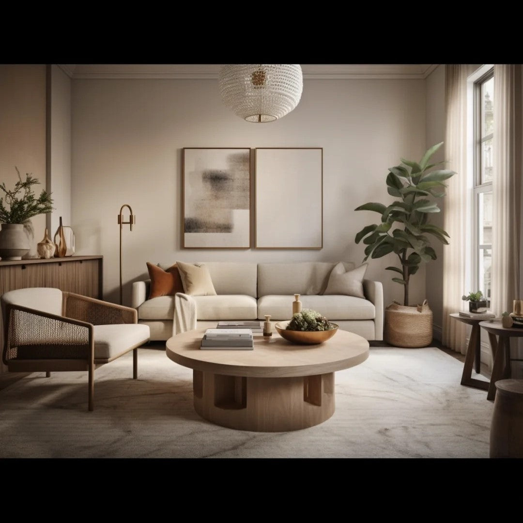 Solid Wood Dining Table with Natural Finish