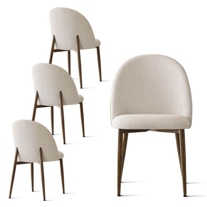 Set Of 4 Upholstered Dining Chair with Metal Legs-Tanpinhause