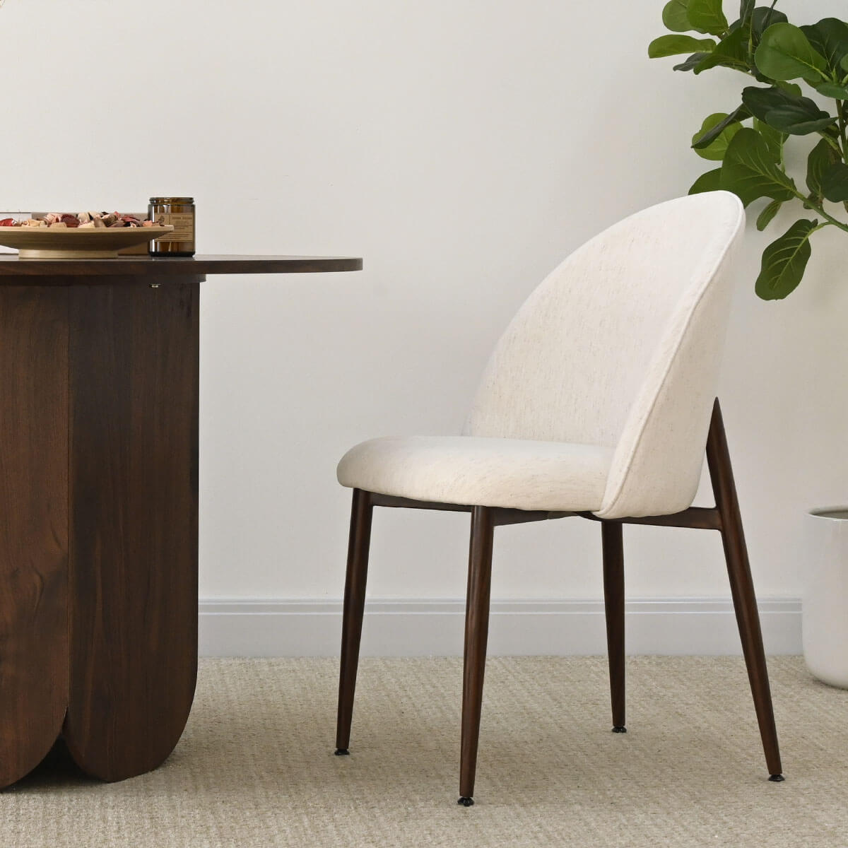 Set Of 4 Upholstered Dining Chair with Metal Legs-Tanpinhause