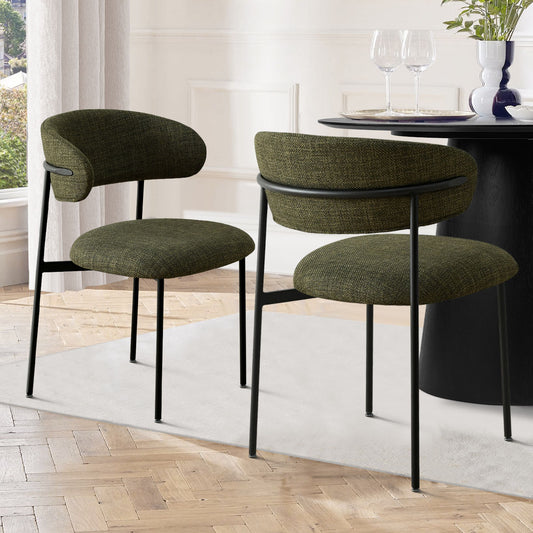 Modern Linen Dining Chair Set of 2