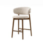 37.7" Mid-Century Modern Brown Counter Height Bar Stool