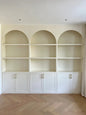 Vintage Wooden Cabinet with Glass Doors