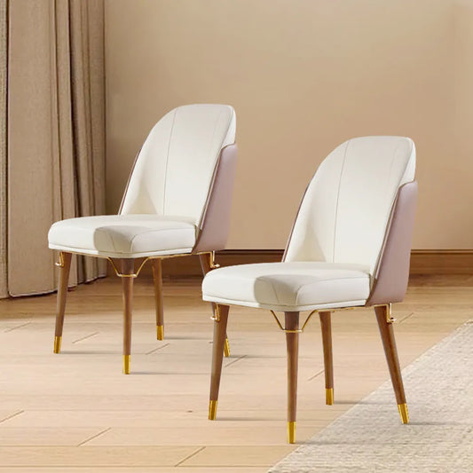 PU Leather Modern Dining Chair with Metal Legs Assembly Needed Set of 2