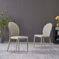 Modern Beige PU Leather Dining Chairs Set of 2