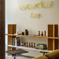 Modern Floating Wood and Metal Wall Shelf Set
