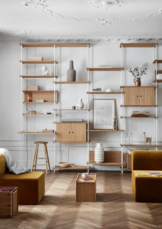 Contemporary Wooden Wall Shelf with Metal Frame