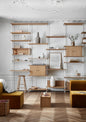 Contemporary Wooden Wall Shelf with Metal Frame